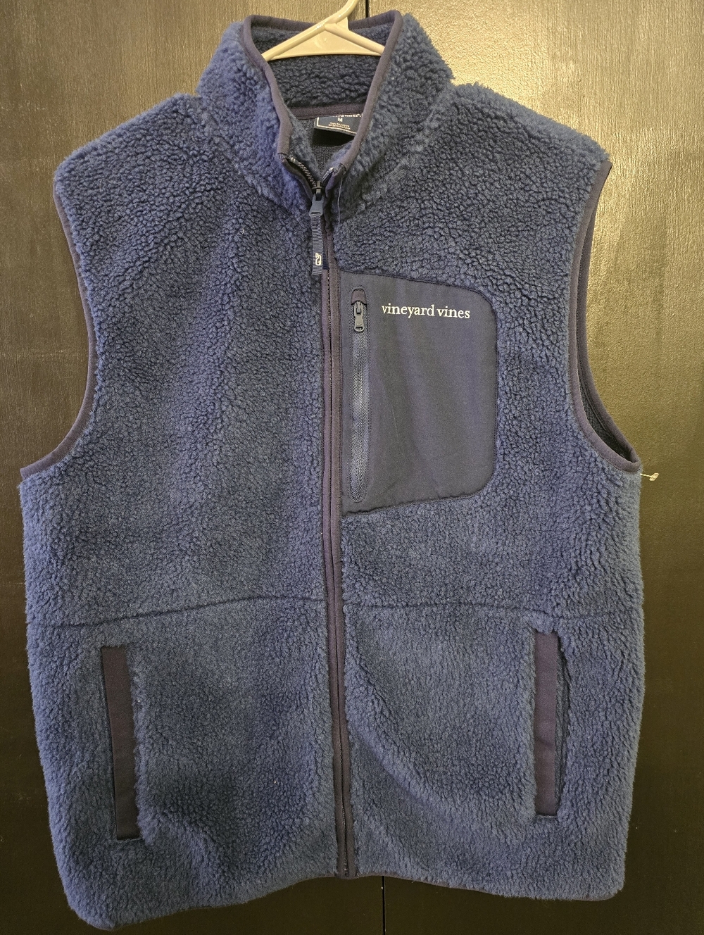 Vineyard Vines Men's Deep Navy Sherpa Fleece Vest Size Medium